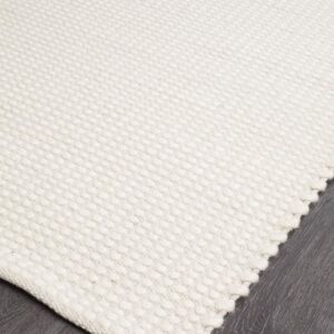 Natural Double Sided Wool Area Rug | Colour White Natural