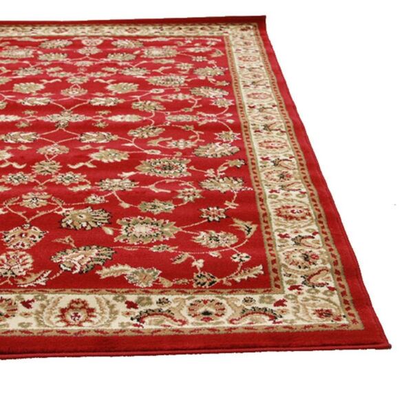 Red Red Traditional Floral Pattern Area Rug