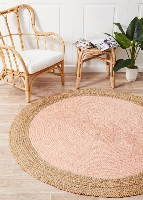 Round Pink Rug Carpet Capers Jute, Round Pink Rugs Australia