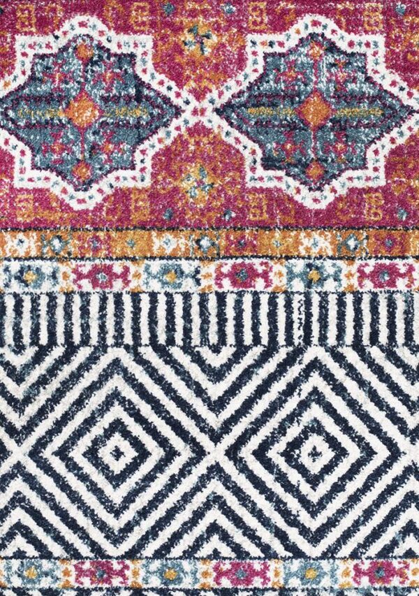 Floor Rug Coloured Tribal Design close up