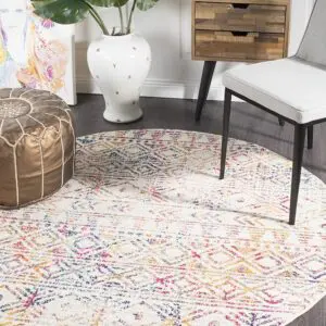 Furniture Rug Multi Coloured round