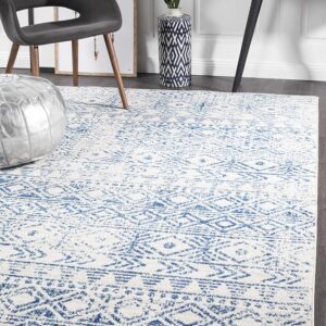 Furniture Rug | Colour White Blue Rectangle