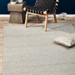 Viscose Wool Striped Grey Rug Living room