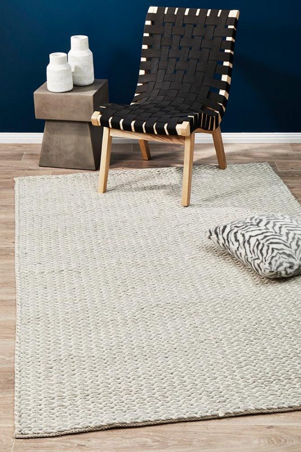 Silver Woven Wool Rug