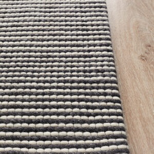 Viscose Wool Striped Rug Side Profile