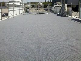 Outdoor marine carpet ribbed installed on upper deck 2