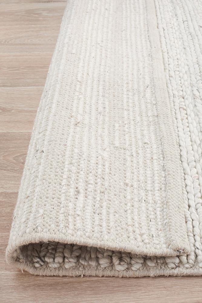 Handwoven Ivory Rug Backing of rug